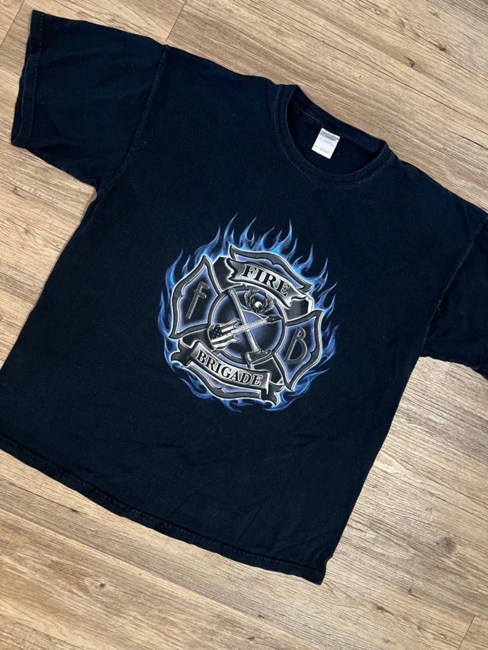 Fire Brigade 911 Deparment Insane Logo Fire Blue Size XLarge